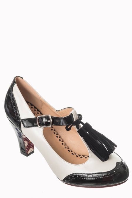 Zapatos Tacón Oxford Blanco y Negro - Soul Barcelona
