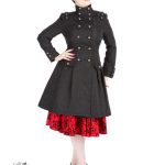 HR9190-Black Brocade Coat-1