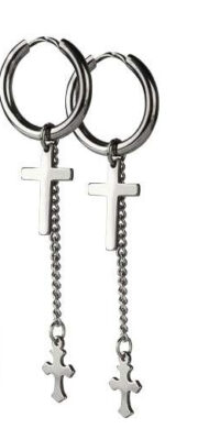 pendientes cadena cruz
