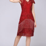 Vestido Perlas Rojas