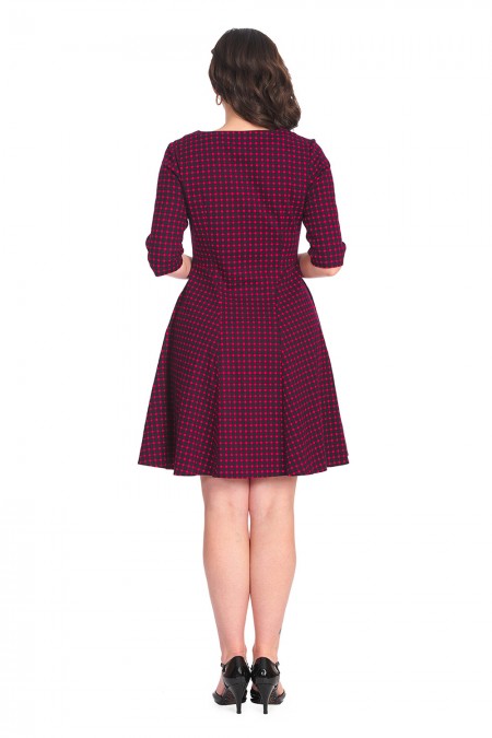 Vestido Camisero A Cuadros Rojo - Oficina Y Verano (talla XL) Con Mangas Largas Y Corte A