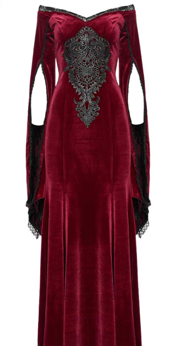 vestido largo burdeos