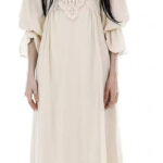vestido largo crema