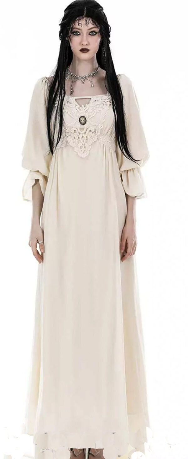 vestido largo crema