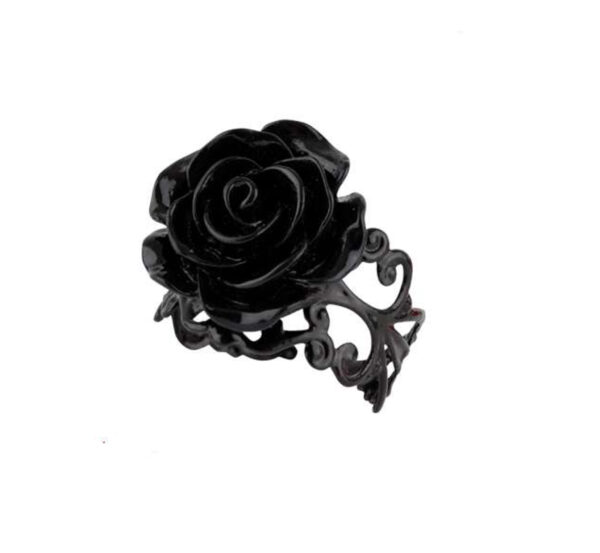 anillo negro flor negra