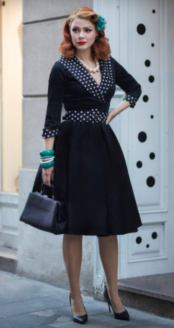 Vestido manga 3/4 negro