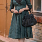 vestido manga 3/4 verde