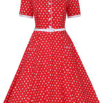 camillero rojo topos blanco